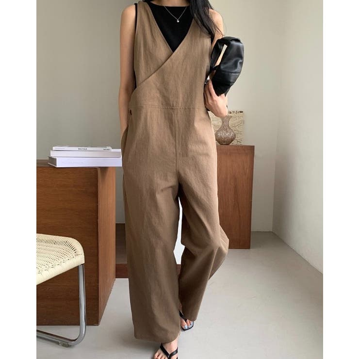 Vネックカシュクールサロペット【韓国ファッション】[品番