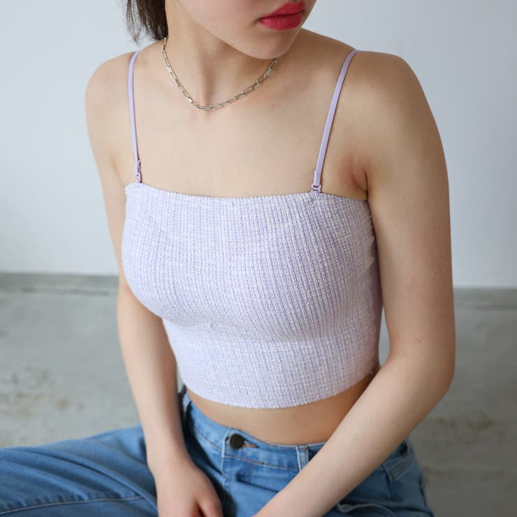 パープル | カップ付けブラトップ【韓国ファッション】 | Girly Doll