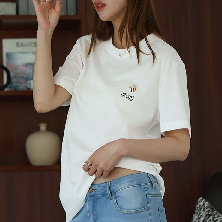 ホワイト | Tシャツ【韓国ファッション】 | Girly Doll