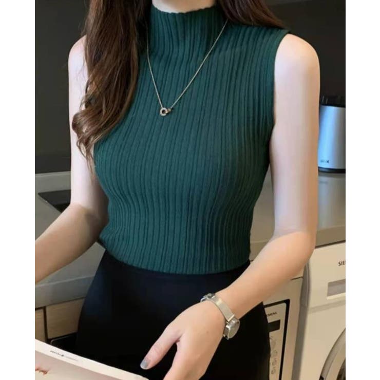 リブノースリーブハイネックプルオーバー【韓国ファッション】 | Doula Doula | 詳細画像2 