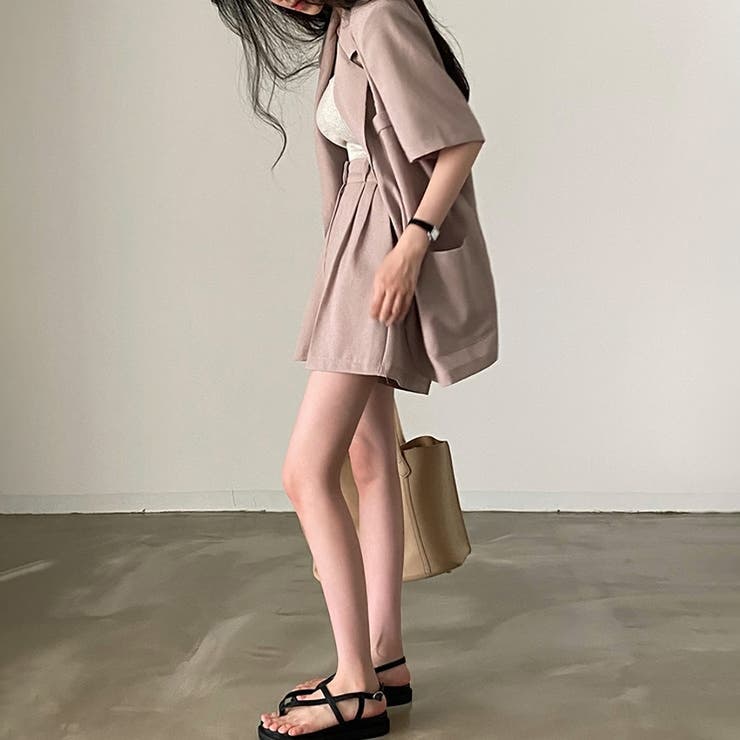ジャケット＋ショートパンツ セットアップ【韓国ファッション