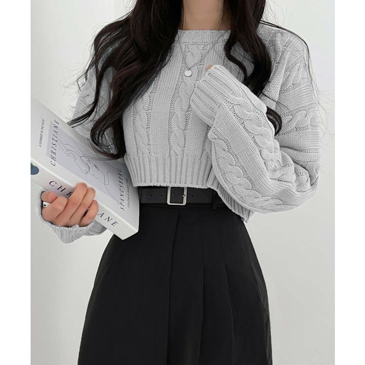 ライトグレー | ニットセーター【韓国ファッション】 | Girly Doll