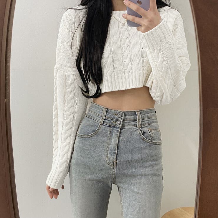 ホワイト | ニットセーター【韓国ファッション】 | Girly Doll