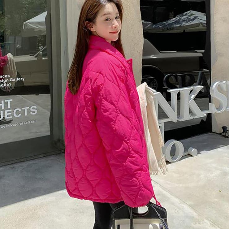 襟付きキルティングブルゾン【韓国ファッション】[品番：ZJ000019891