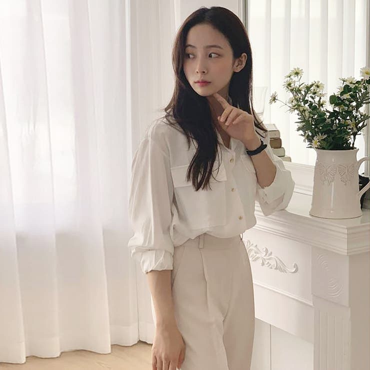 シャツ【韓国ファッション】【春夏新商品】[品番：ZJ000020307