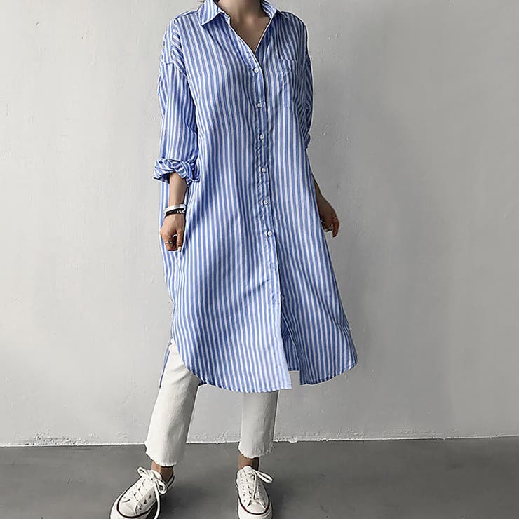 [韓国] レトロ ストライプ ロングスリーブ 3色 adidas スリーストライプスロングワンピース – bed - Urban