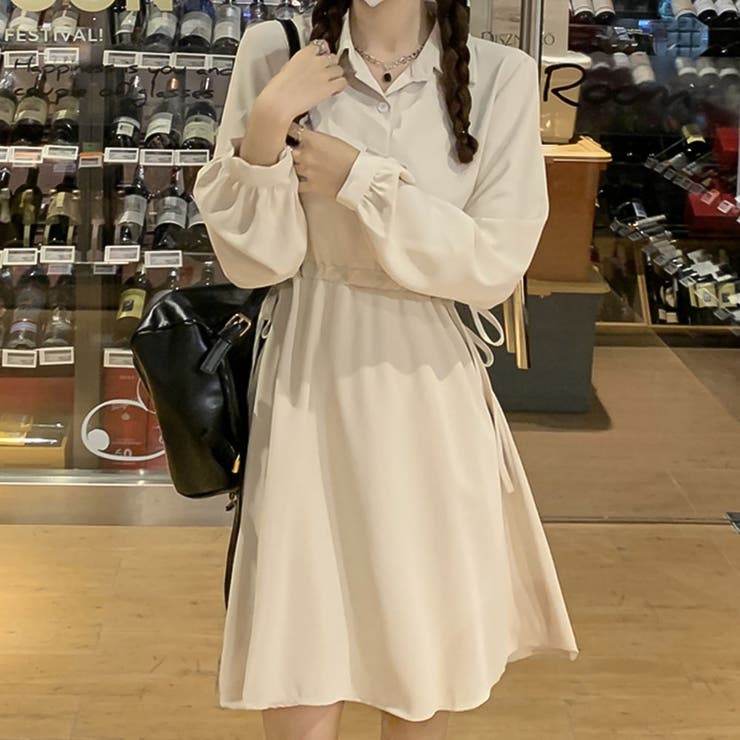 22春新作 レディースファッション 韓国 ワンピース 薄絹スカート-