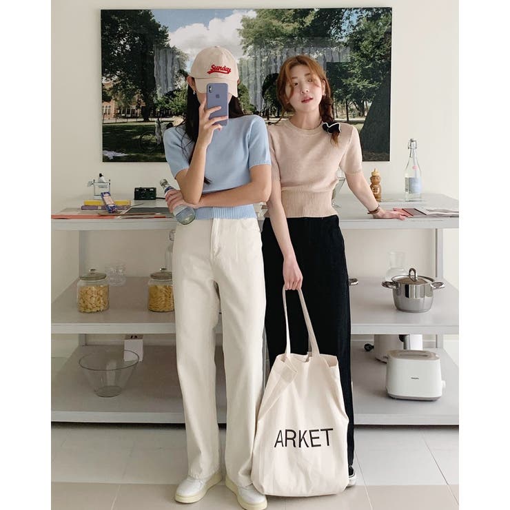 半袖ニットセーター【韓国ファッション】[品番：ZJ000021838