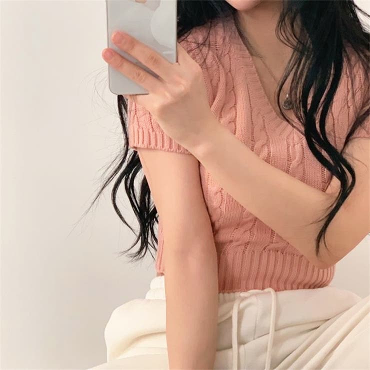 お値下げ　タグ付き新品　リネン100% ピンク 半袖ニット S トゥモローランド お値下げ タグ付き新品 リネン100% ピンク 半袖ニット S
