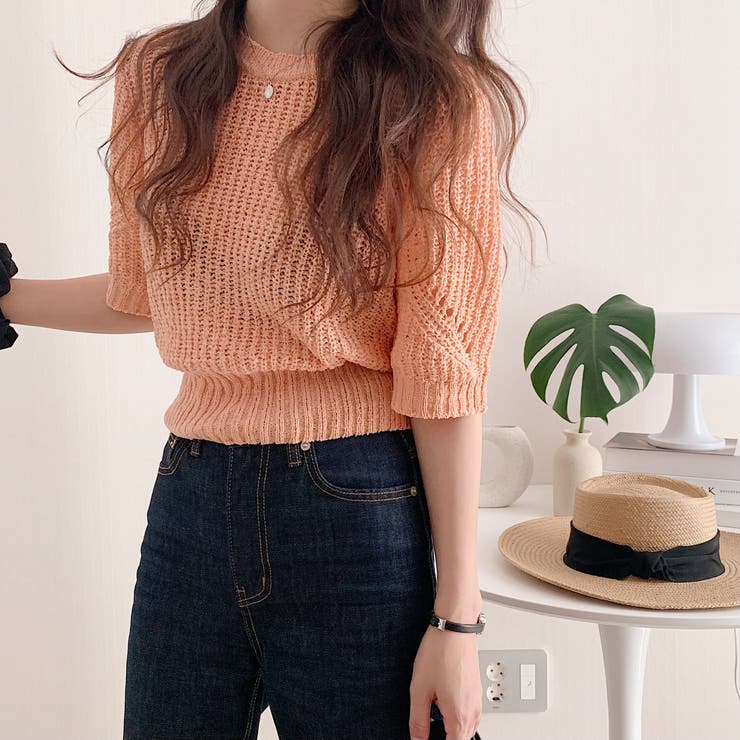半袖ニットセーター【韓国ファッション】 | Girly Doll | 詳細画像1 