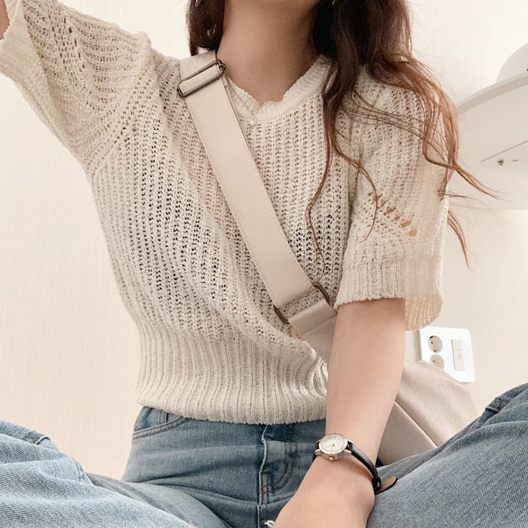 半袖ニットセーター【韓国ファッション】 | Girly Doll | 詳細画像5 