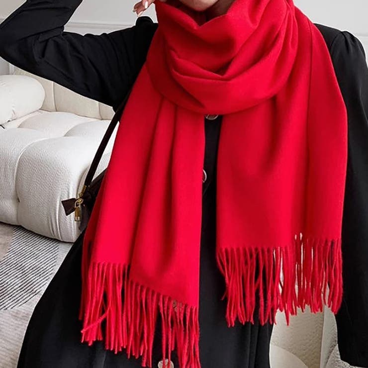 フリンジ大判マフラー ストール | Girly Doll | 詳細画像4 