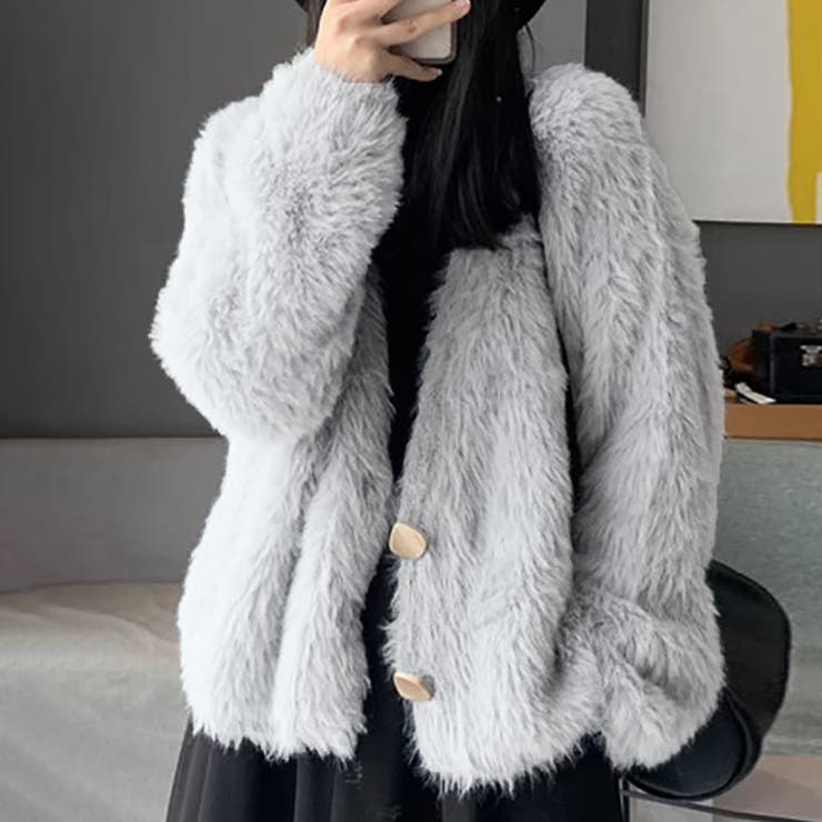 シャギーファーニットカーディガン[品番：ZJ000023560]｜Girly Doll