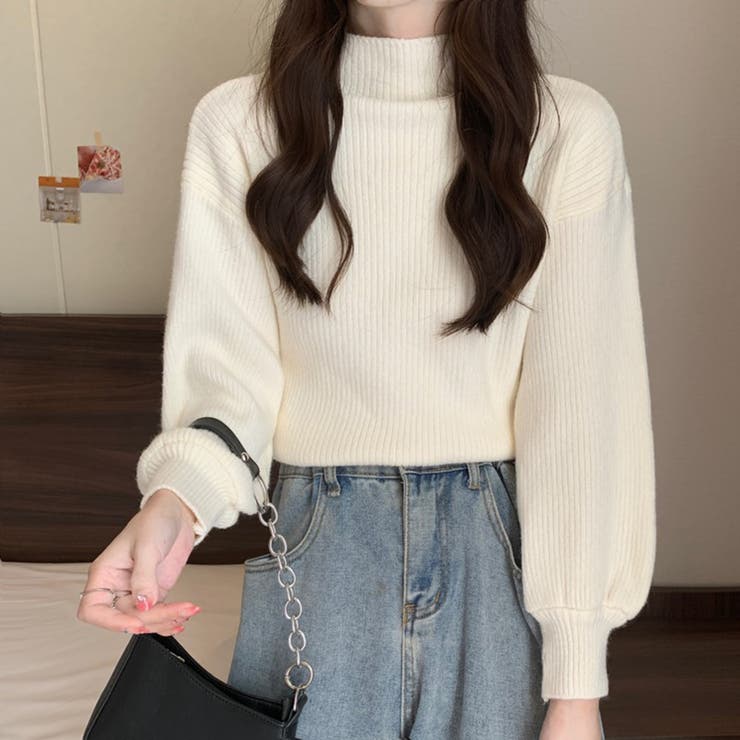ホワイト | ニットセーター【韓国ファッション】 | Girly Doll