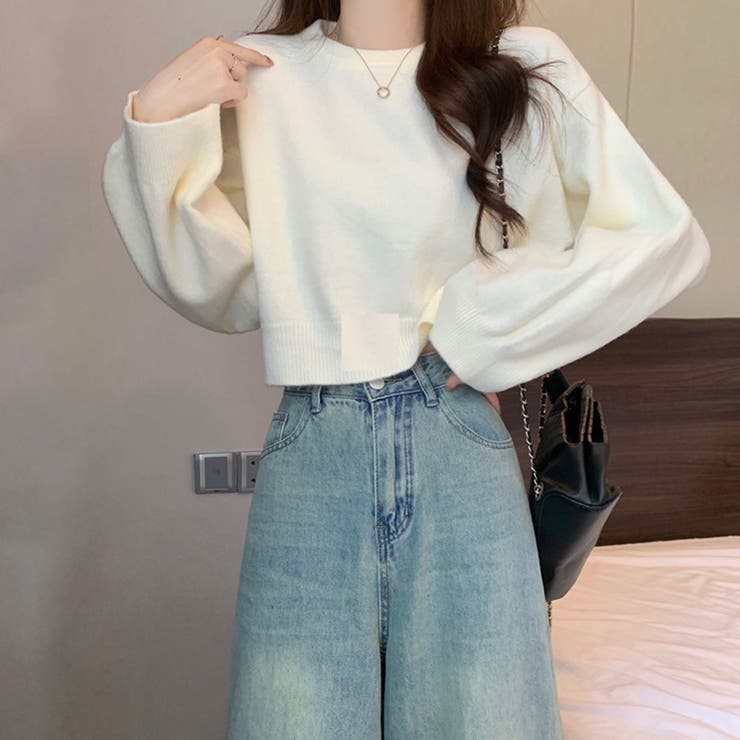 ホワイト | ニットセーター【韓国ファッション】 | Girly Doll