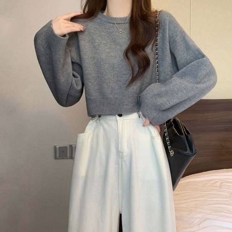 グレー | ニットセーター【韓国ファッション】 | Girly Doll