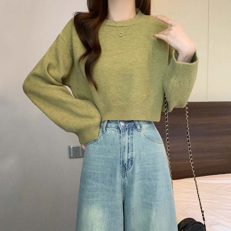 グリーン | ニットセーター【韓国ファッション】 | Girly Doll