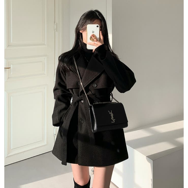 Yves Saint Laurent ブラック モッズコート コート ジャケット Yves Saint Laurent ブラック モッズコート コート ジャケット