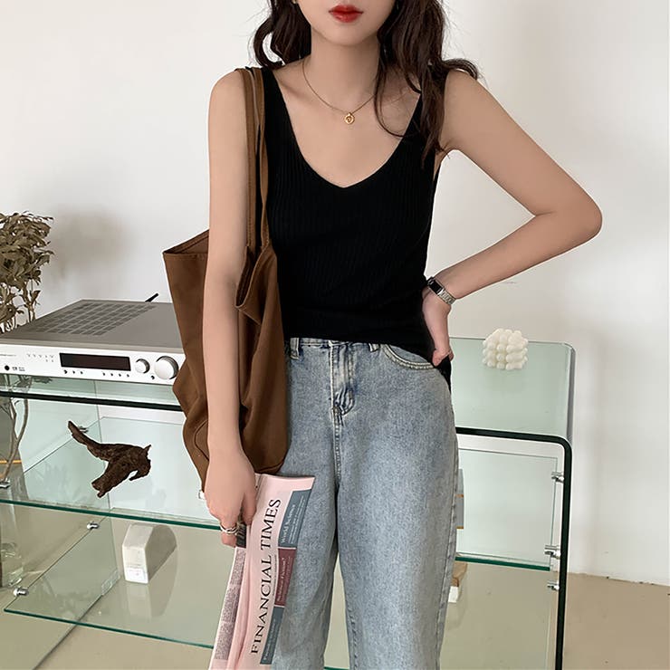 ニットタンクトップ【韓国ファッション】[品番：ZJ000024234