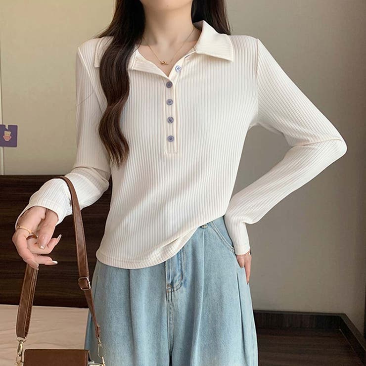 ベージュ | カットソー【韓国ファッション】 | Girly Doll