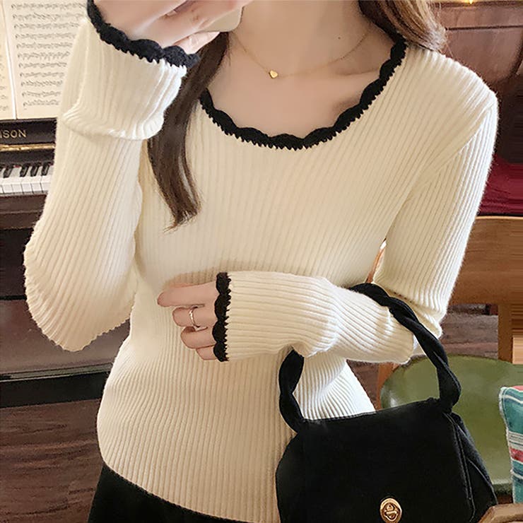 ベージュ | ニットセーター【韓国ファッション】 | Girly Doll