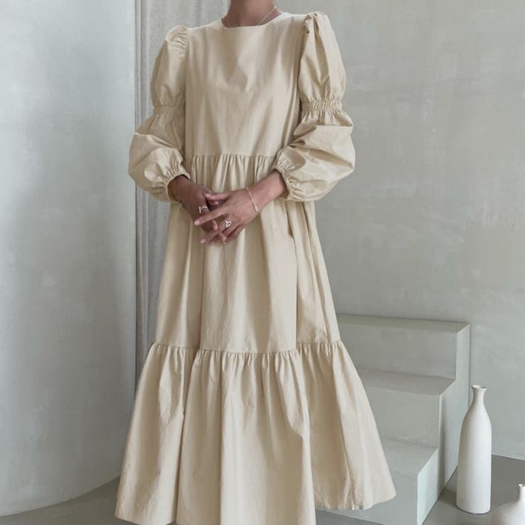 ベージュ | ワンピース【韓国ファッション】 | Girly Doll