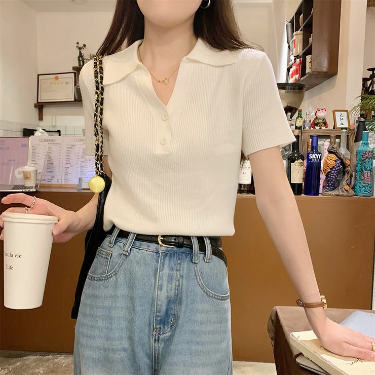 ホワイト | ニットセーター【韓国ファッション】 | Girly Doll