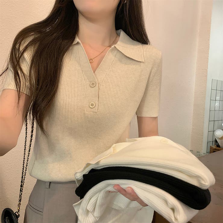 ベージュ | ニットセーター【韓国ファッション】 | Girly Doll