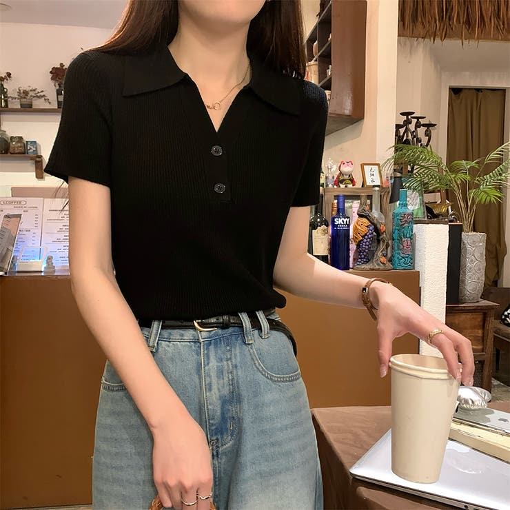 ブラック | ニットセーター【韓国ファッション】 | Girly Doll