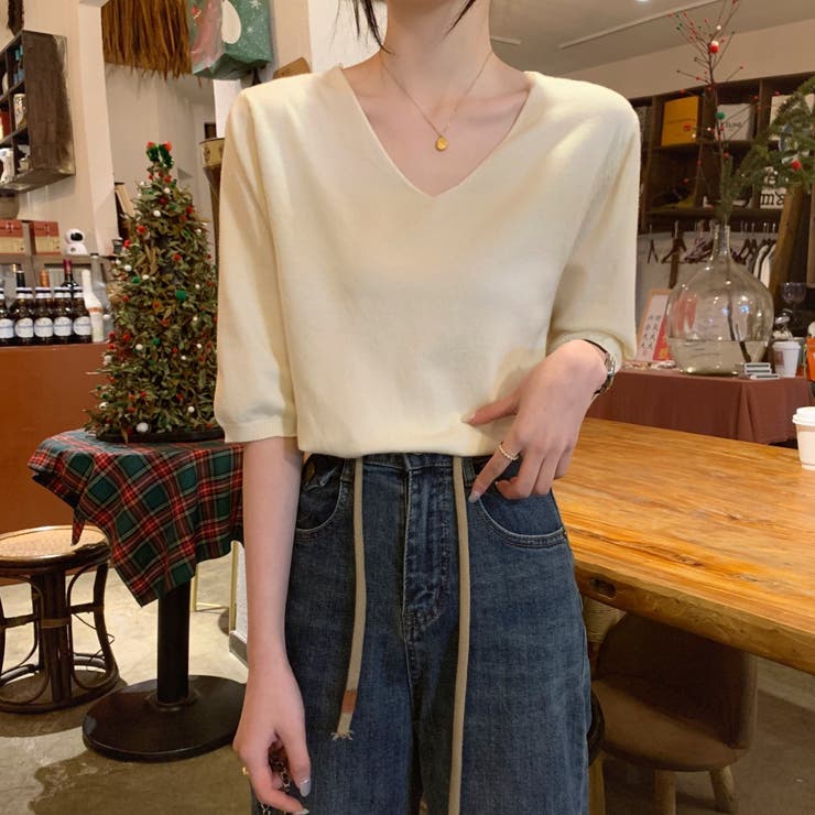 アイボリー | ニットセーター【韓国ファッション】 | Girly Doll