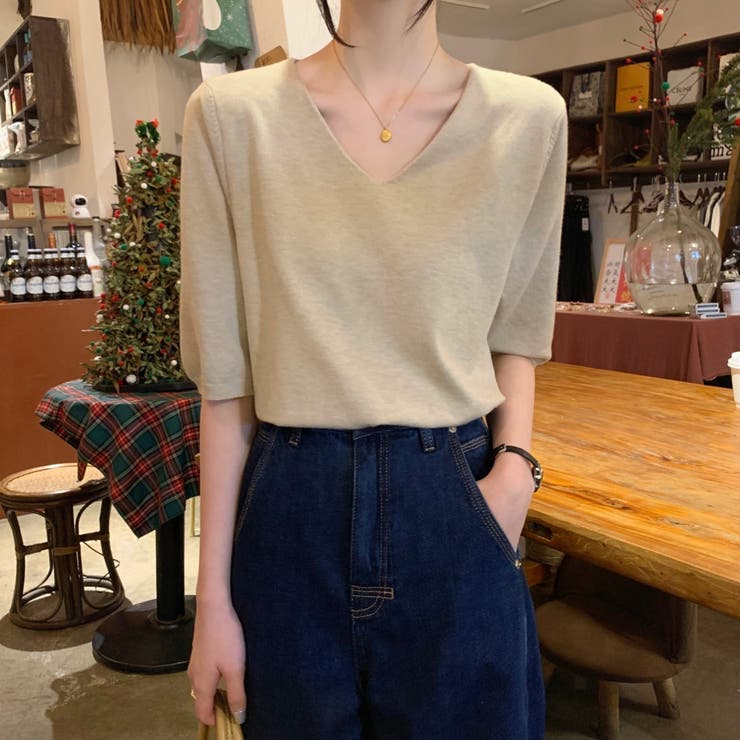 ベージュ | ニットセーター【韓国ファッション】 | Girly Doll