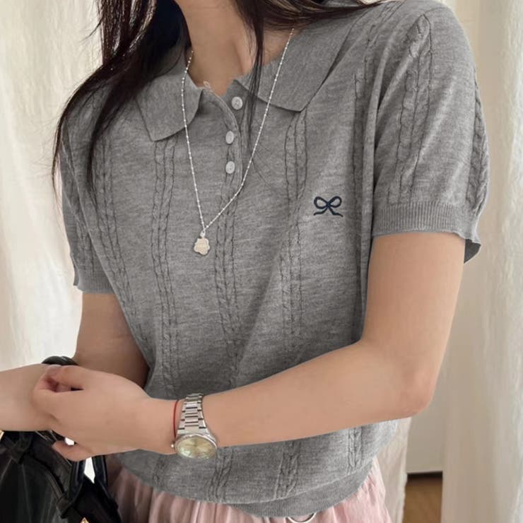 ポロニット?セーター【韓国ファッション】 | Girly Doll | 詳細画像1 