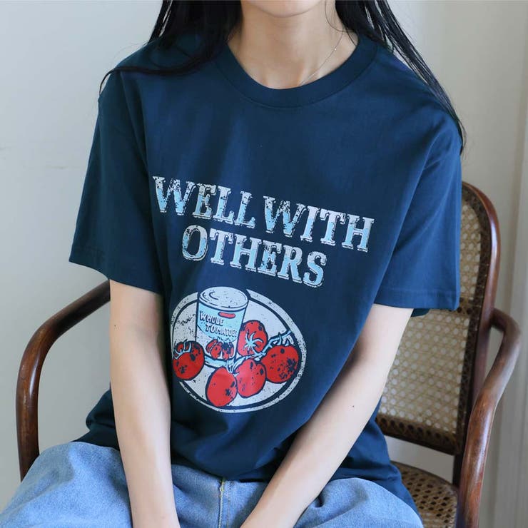 ネイビー | Tシャツ【韓国ファッション】 | Girly Doll