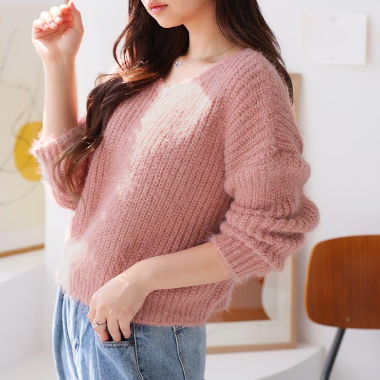 新品未使用　Ohga girly ニット　ガーリー Girly Doll（ガーリードール） ニット セーター ジャガードレトロ