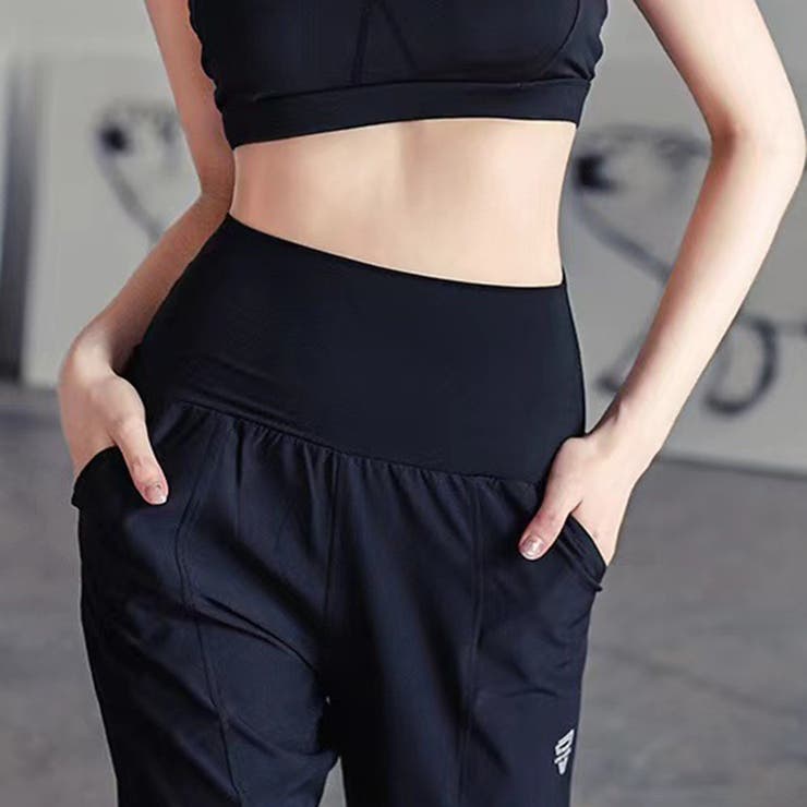 レディース 反射デザインハイウエストフィットネスヨガスウェットパンツ | Girly Doll | 詳細画像1 