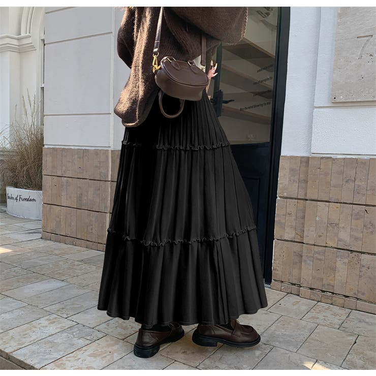 ブラック | マキシスカート | Girly Doll