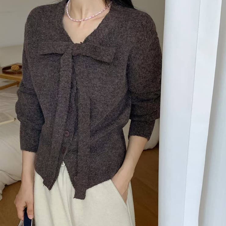 ブラウン | ニットカーディガン | Girly Doll