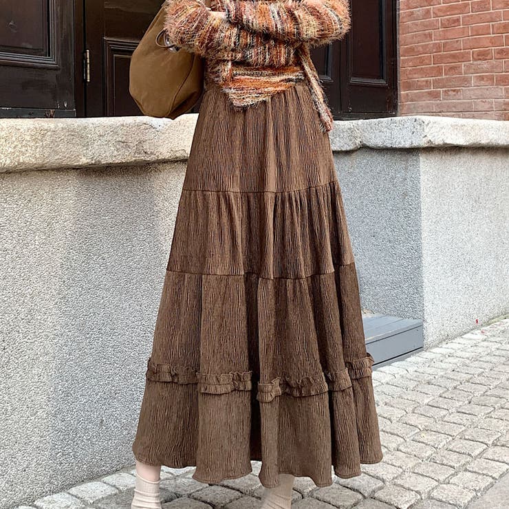 ブラウン | ロングスカート | Girly Doll