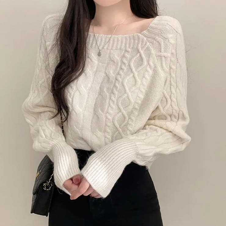 ホワイト | ニットセーター | Girly Doll