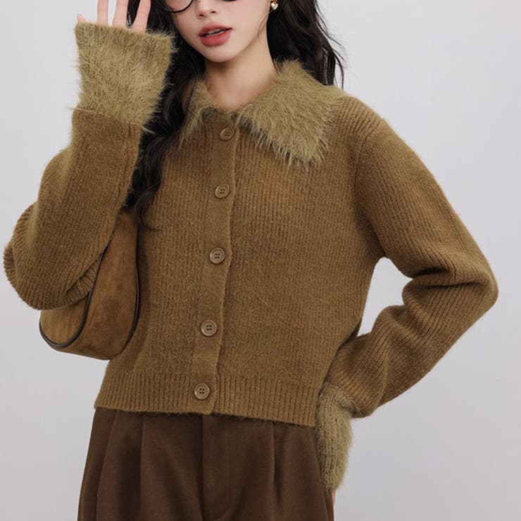 ブラウン | ニットカーディガン | Girly Doll