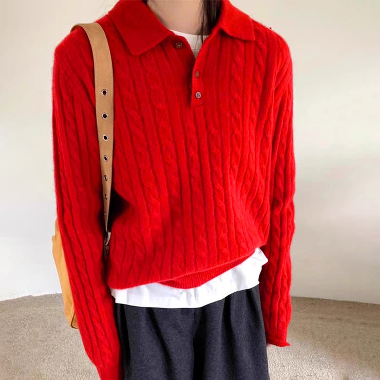 レッド | ニットセーター | Girly Doll