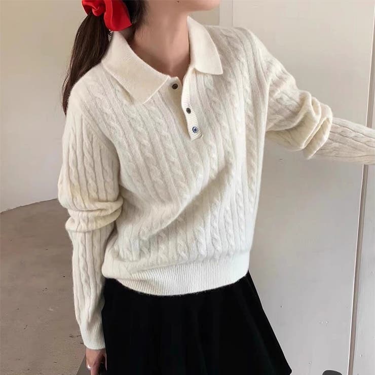 アイボリー | ニットセーター | Girly Doll