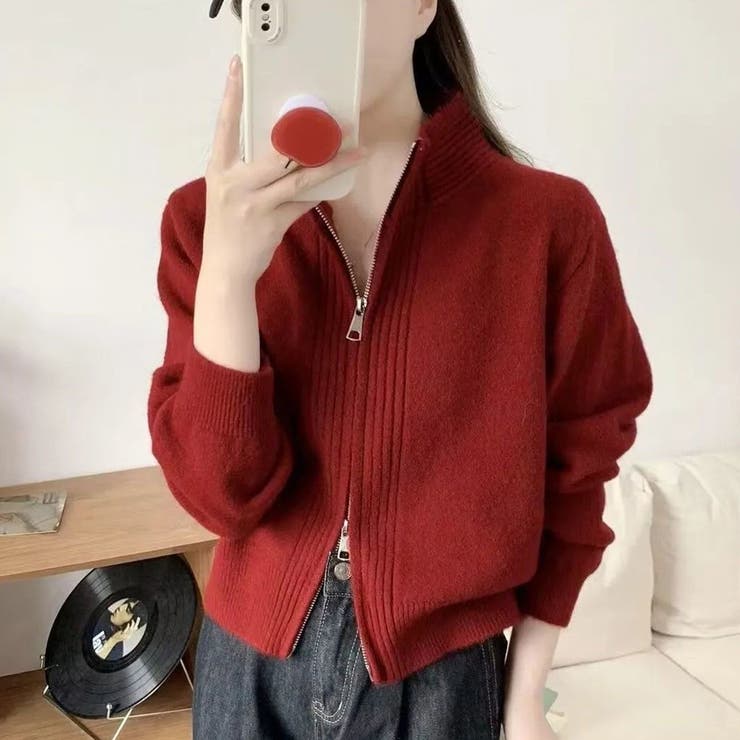 ボルドー | ニットカーディガン | Girly Doll