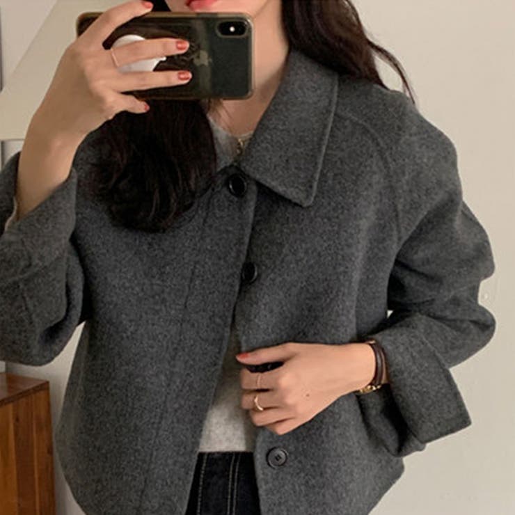 ダークグレー | ショートコート | Girly Doll