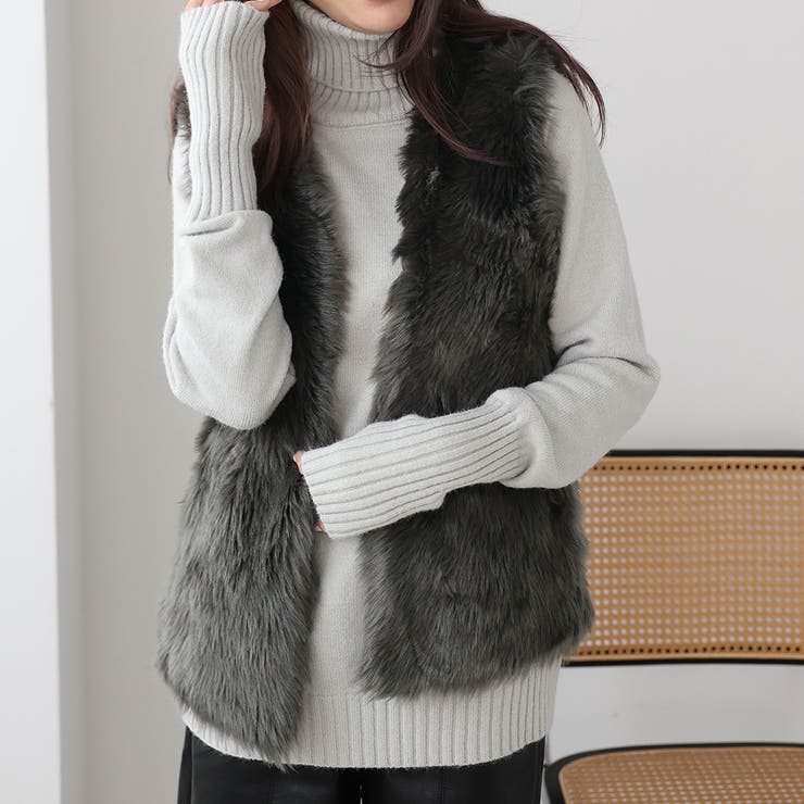 ロングフェイクファーベスト[品番：ZJ000022907]｜Girly Doll