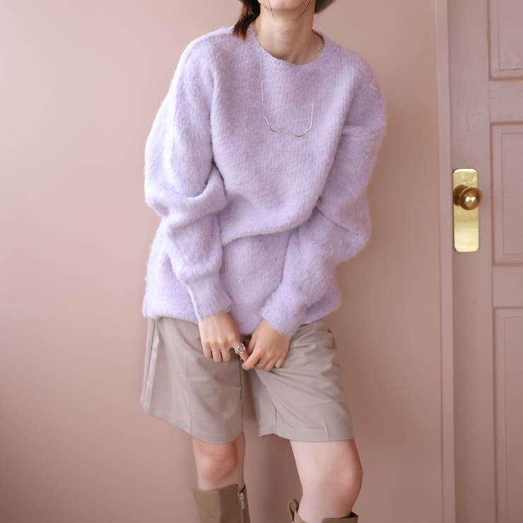 オーバーサイズクルーネックニット | Girly Doll | 詳細画像21 