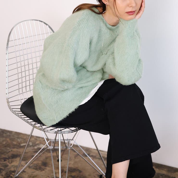 オーバーサイズクルーネックニット | Girly Doll | 詳細画像23 