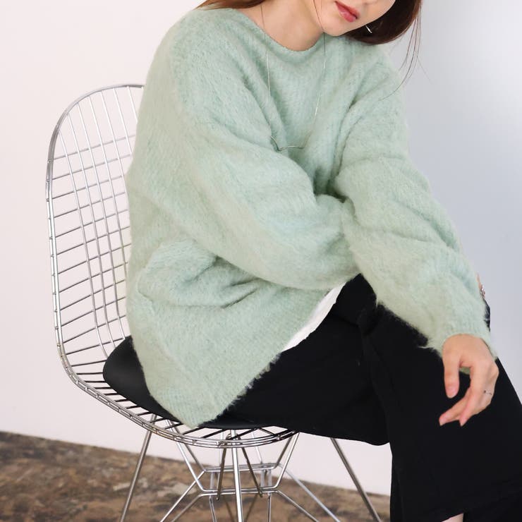 オーバーサイズクルーネックニット | Girly Doll | 詳細画像24 