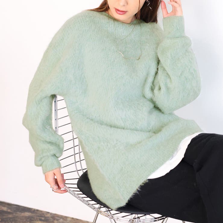オーバーサイズクルーネックニット | Girly Doll | 詳細画像26 