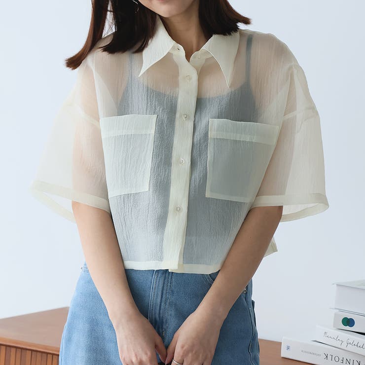 ナチュラル | オーガンジーWポケットシャツ | Girly Doll